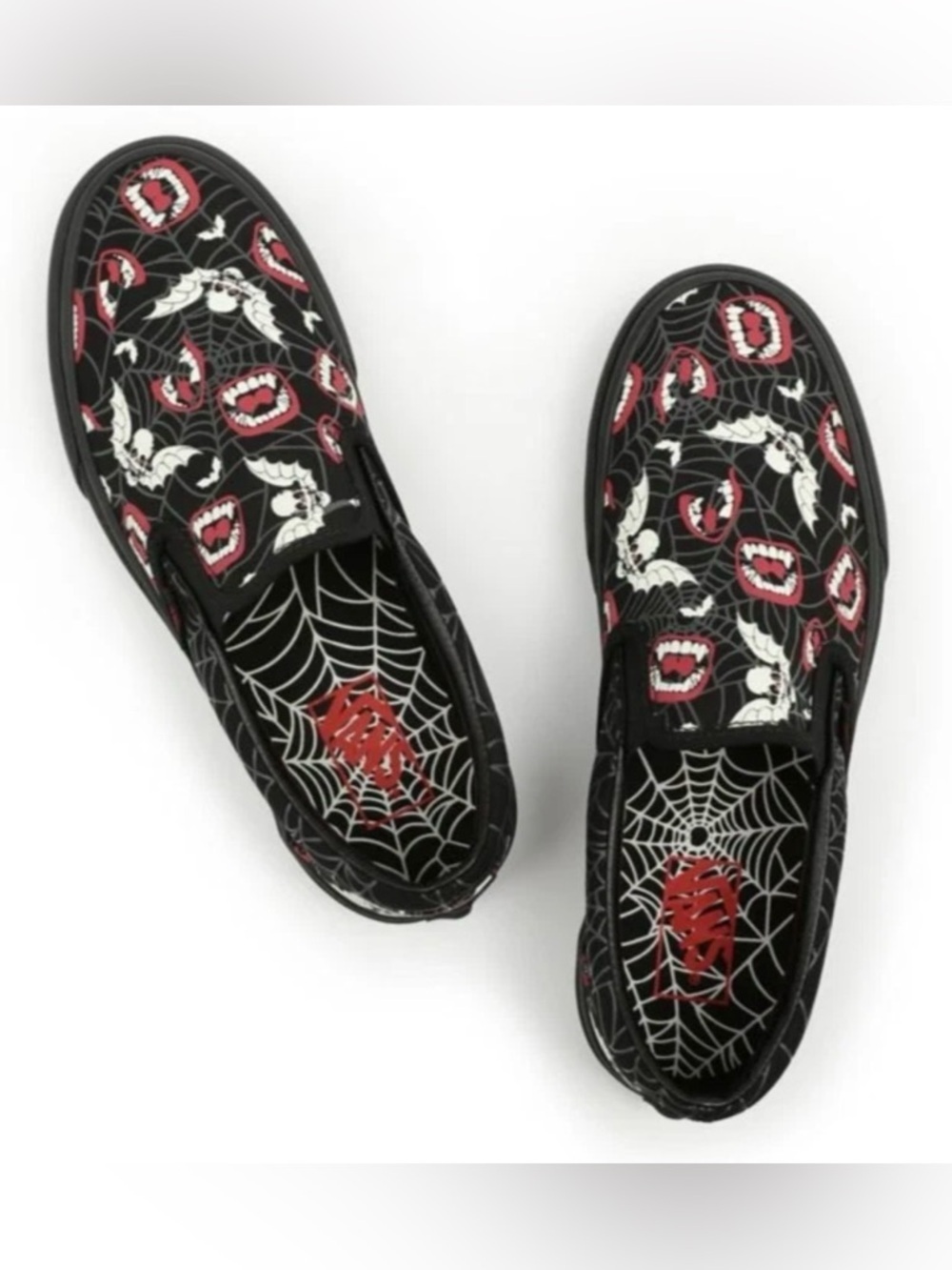 Vans slip on fright glow Slip-On Sneakers with Vampire and skull Print